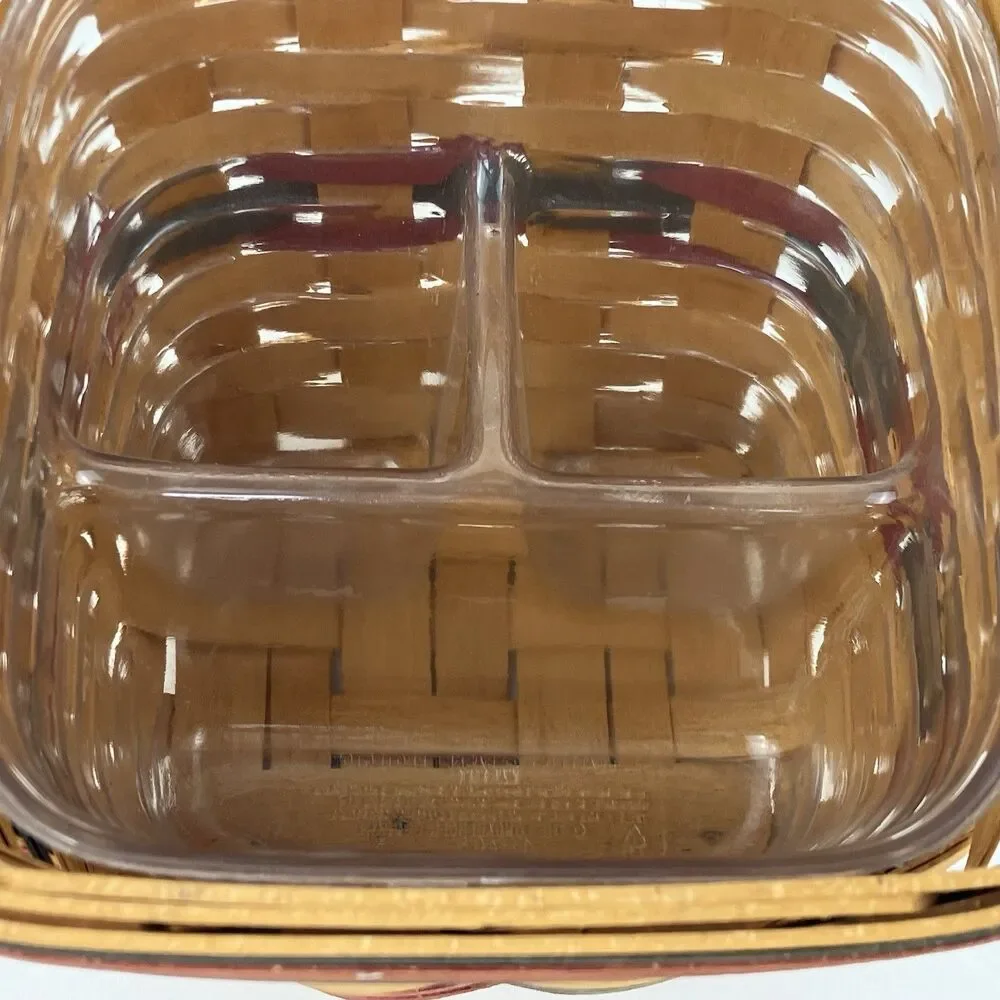 Longaberger Finders Keepers Basket Set 1998 | /w Divider Medium VTG (12777)